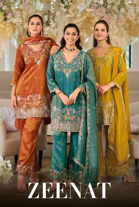 Zeenat By Eba Simar Beats Work Readymade Suits Wholesalers In Surat
